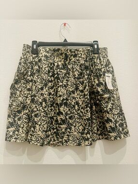 Pac Sun Abstract Print Elastic-Waist Mini Skirt - Black & Cream